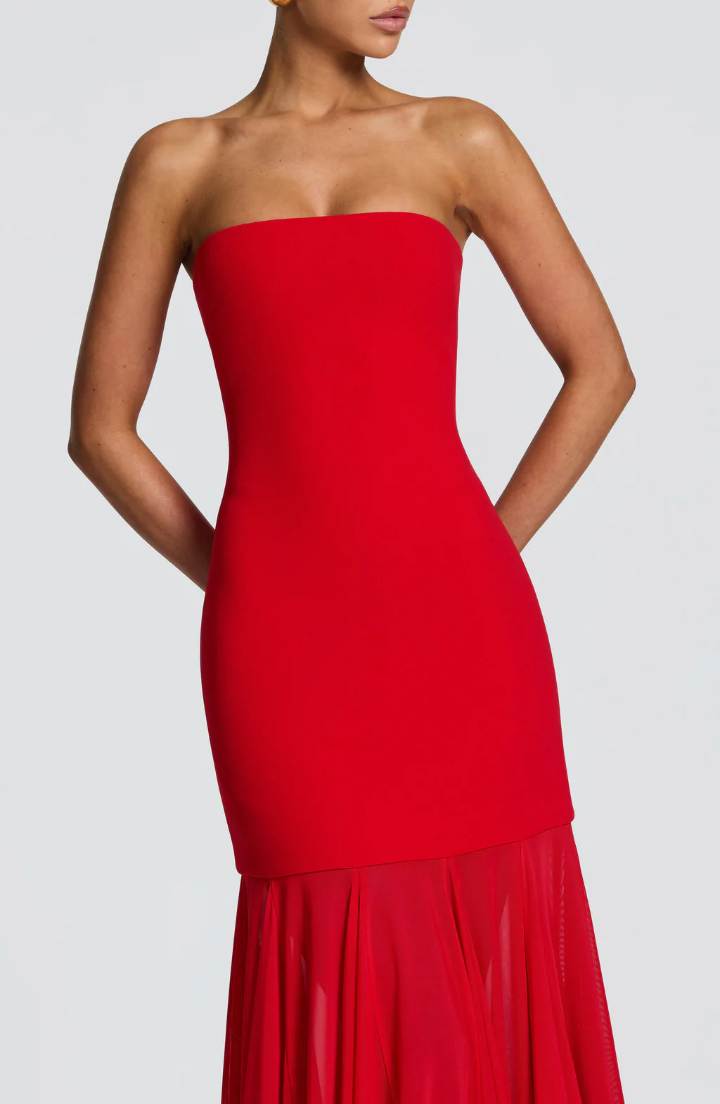Dear Karma Red Mesh Maxi Dress - Image 7