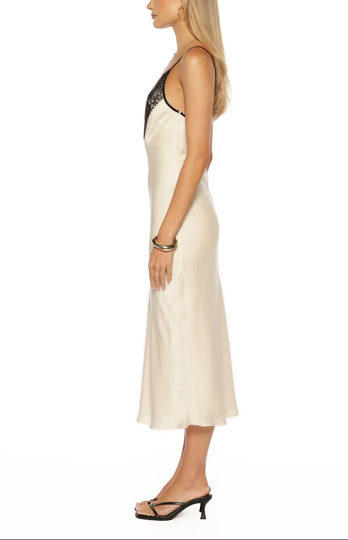 Delilah Lace satin Midi Dress - Image 6