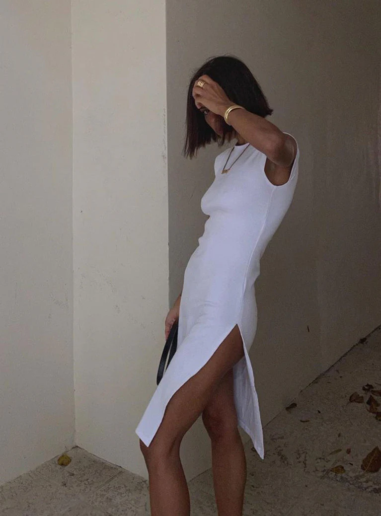 Clarissa side slit midi dress - Image 3