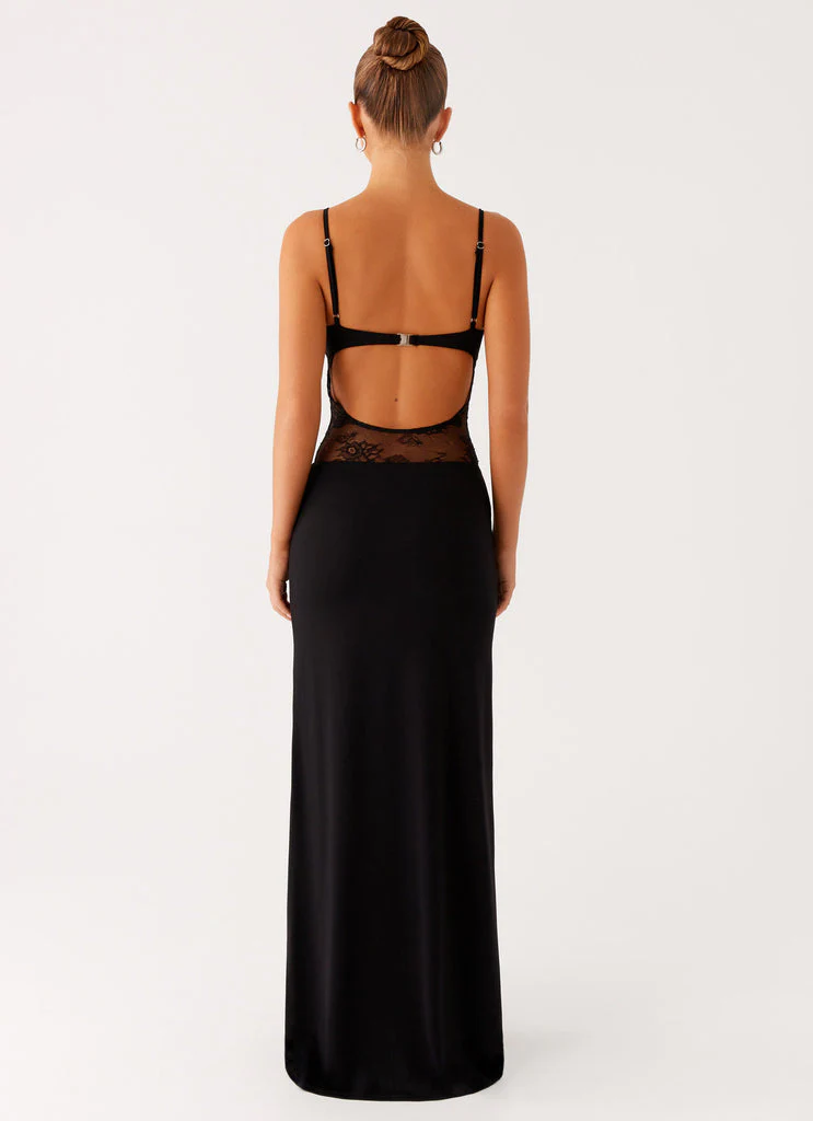 Envy Lace Maxi Dress in Black - Image 3
