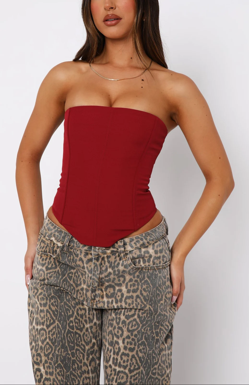 Elodie Strapless Corset top in Petrol - Image 7