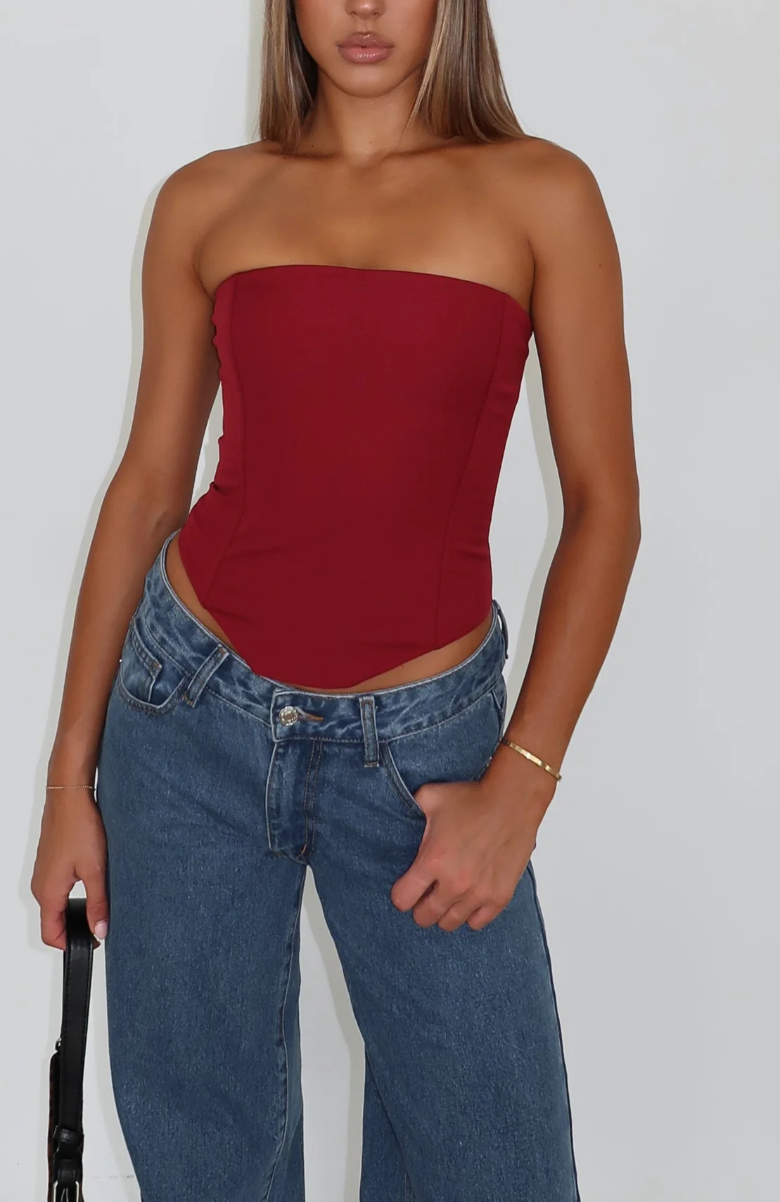 Elodie Strapless Corset top in Petrol - Image 6