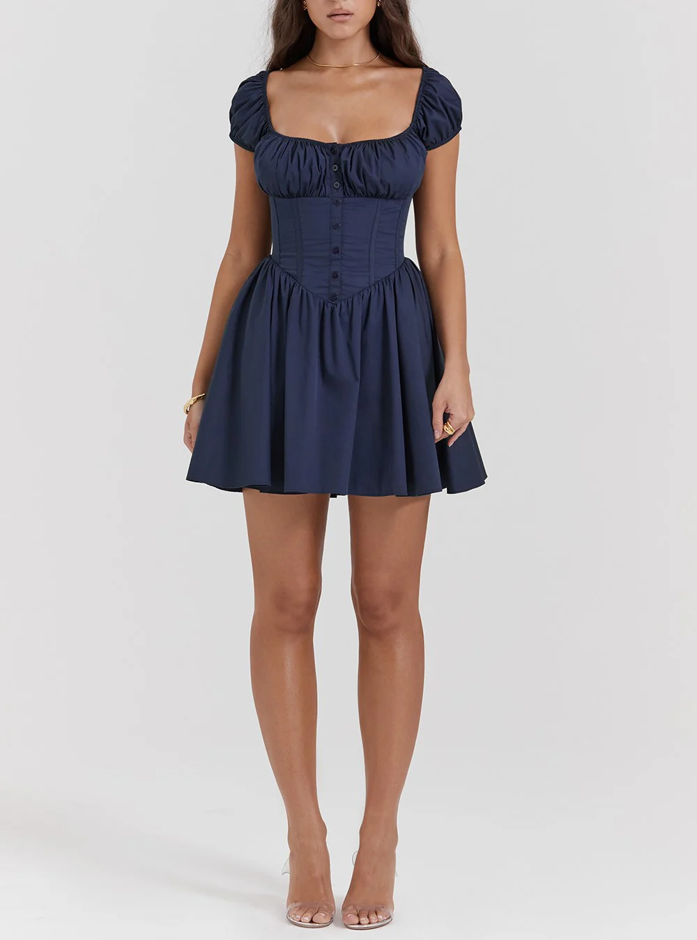 ELORE GATHERED A LINE MINI DRESS - Image 5