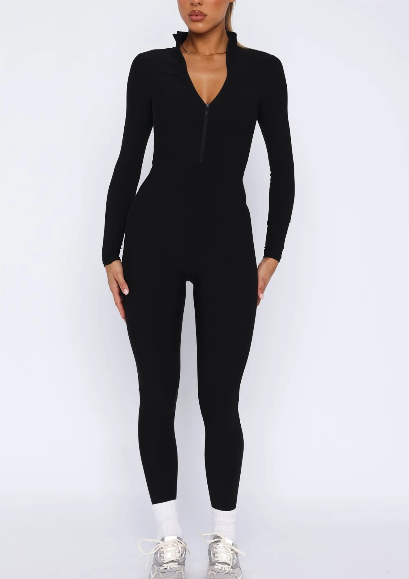 Elsie Long Sleeve Jumpsuit in Black - Image 4