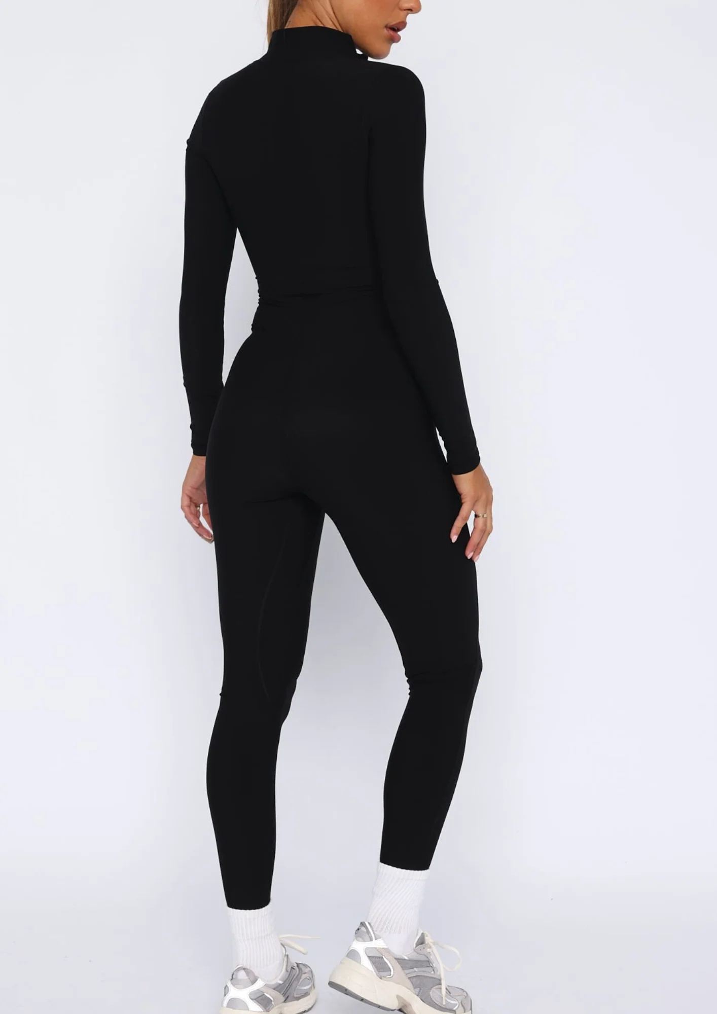 Elsie Long Sleeve Jumpsuit in Black - Image 5