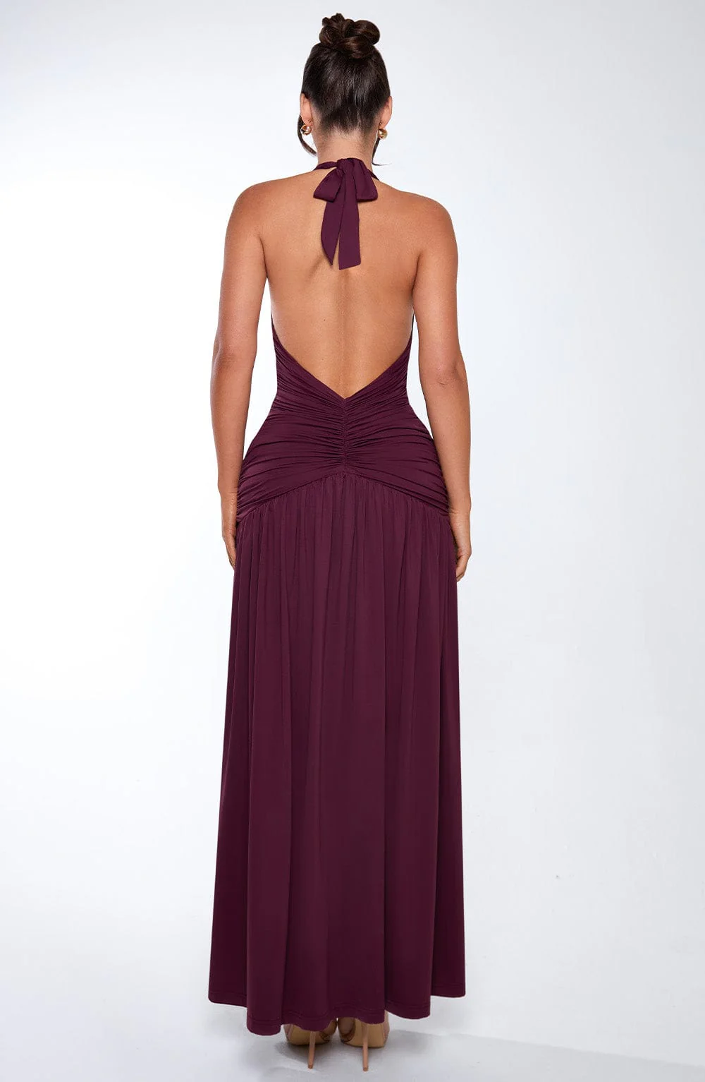 Elvira Maxi Dress in Wine - Image 7