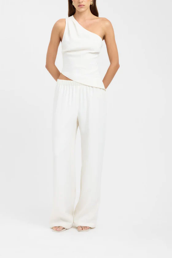 Elvira One Shoulder Top in White
