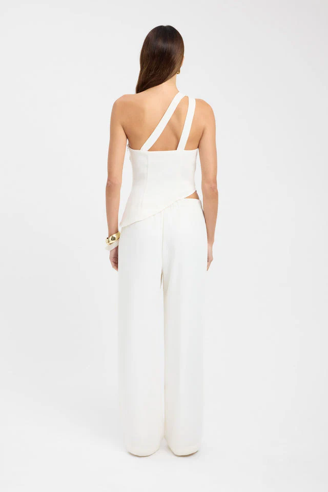 Elvira One Shoulder Top in White - Image 3