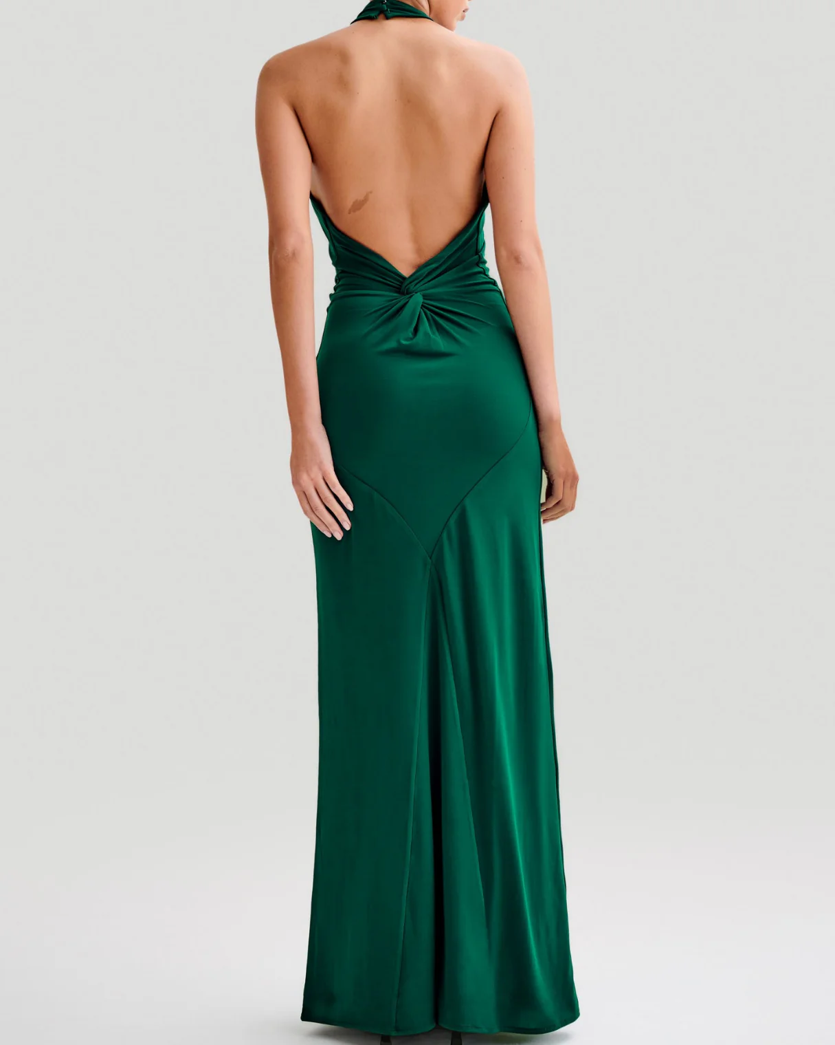 Evgenia Slinky Halter Maxi Dress in Forest Green - Image 6