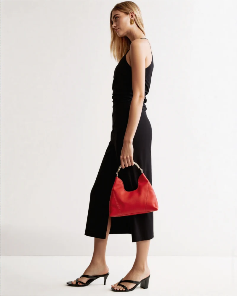 Evira Asymmetrical linen Midi dress Black - Image 4