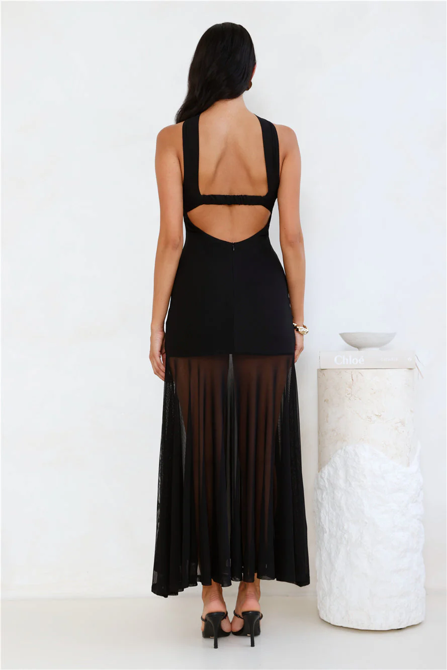 Frida Sway Strapless Maxi Dress Black - Image 3