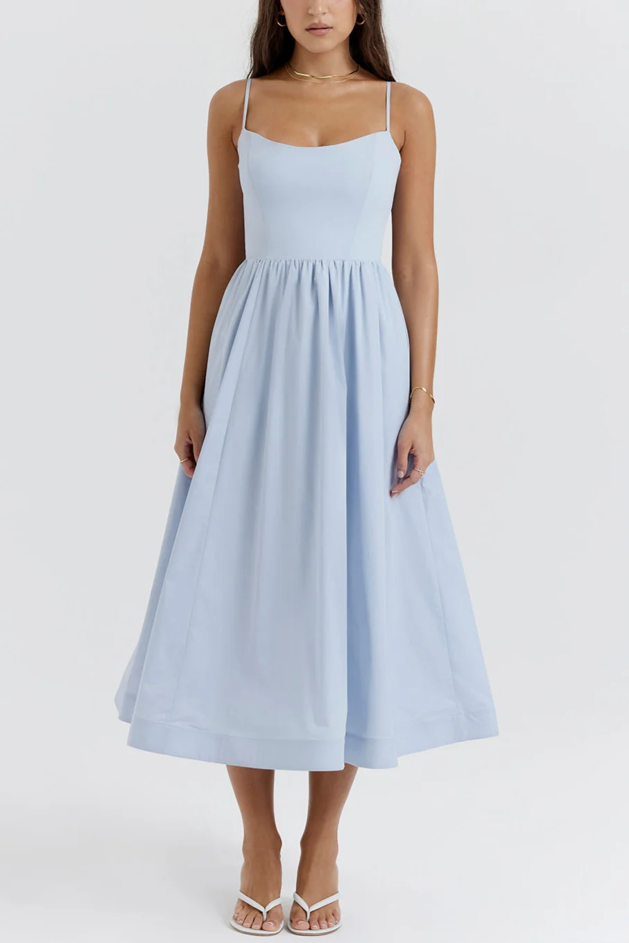 Fevronia soft blue corset midi sundress - Image 4