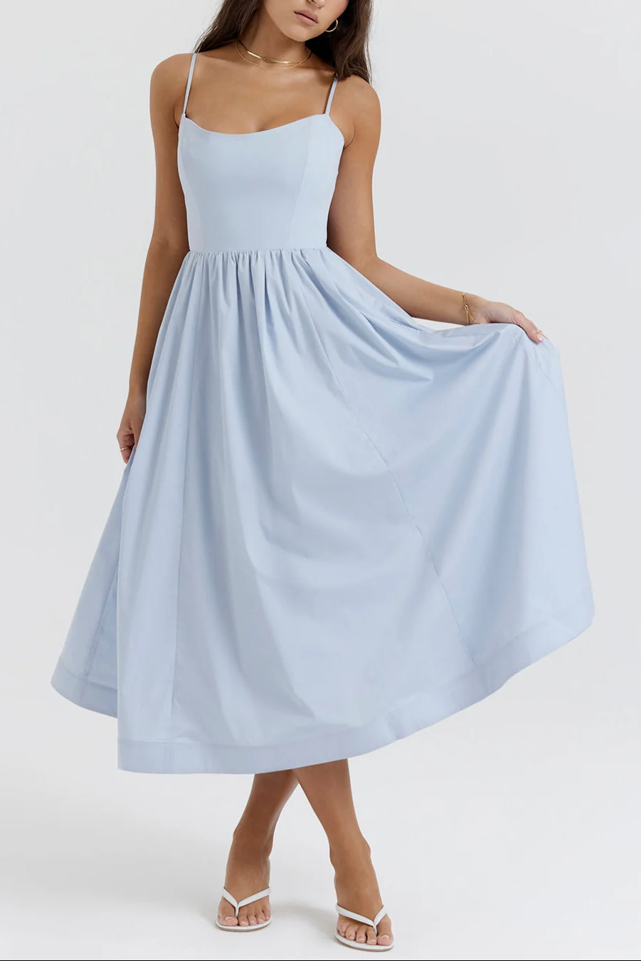 Fevronia soft blue corset midi sundress - Image 5