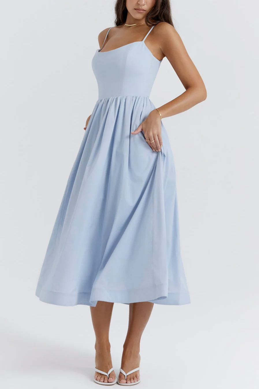 Fevronia soft blue corset midi sundress - Image 6