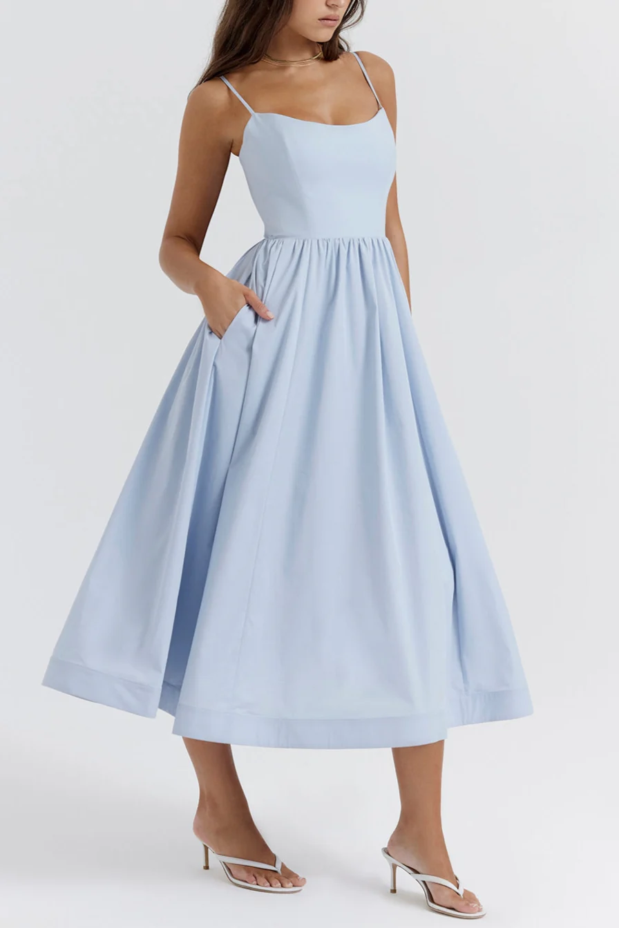 Fevronia soft blue corset midi sundress - Image 7
