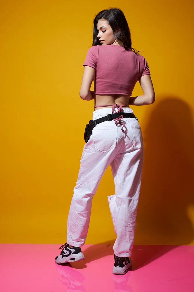 Forever reckless black tie back top - Image 9