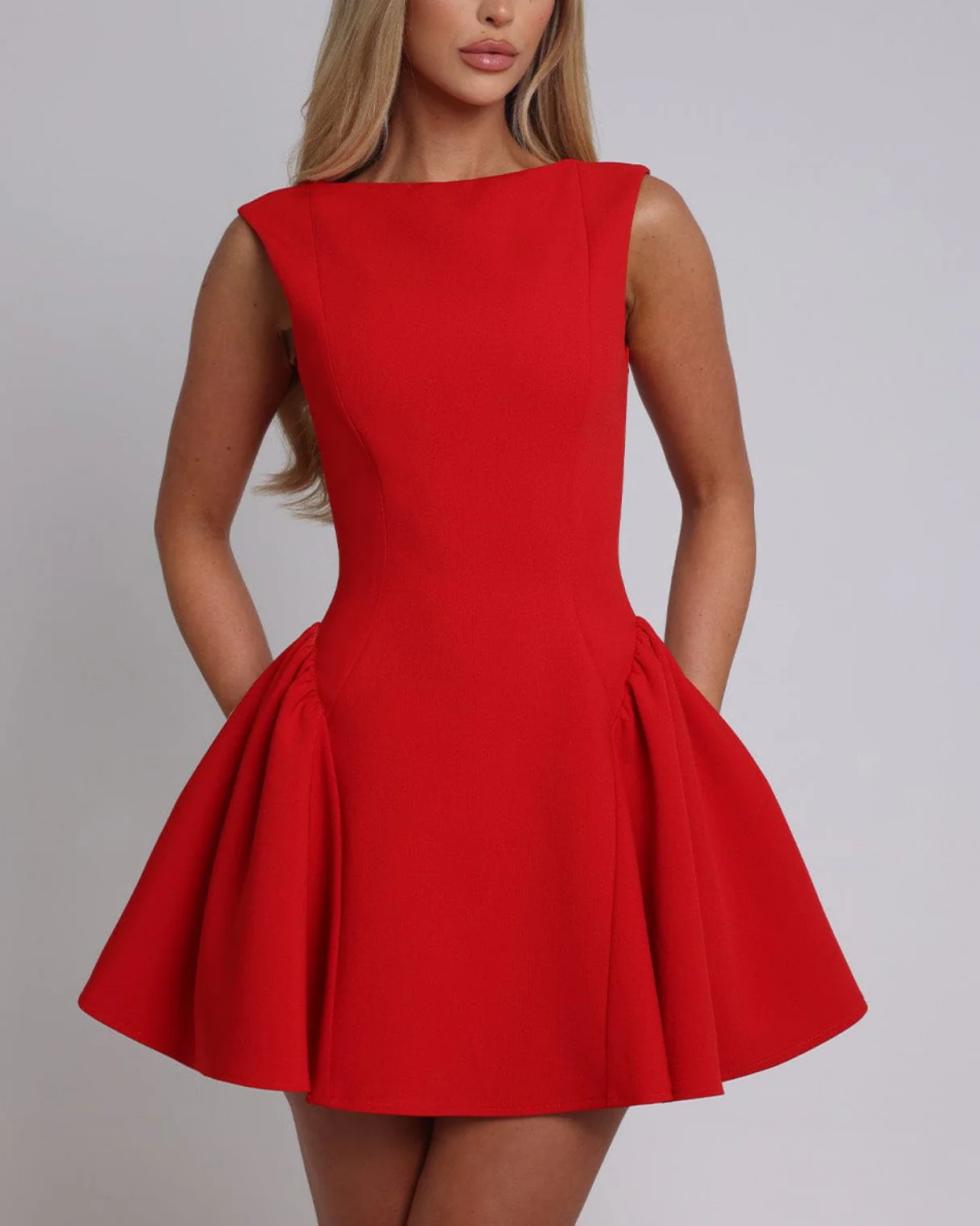 Iliana Mini Dress in Red - Image 3