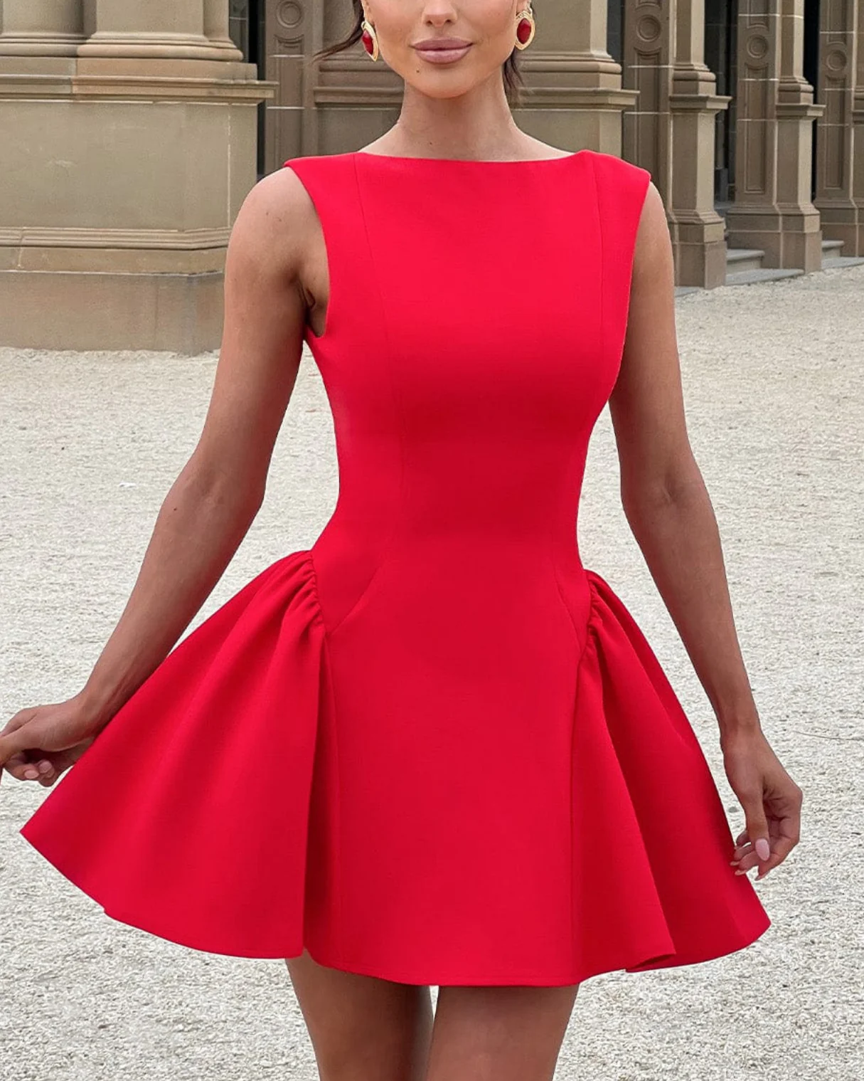 Iliana Mini Dress in Red - Image 5