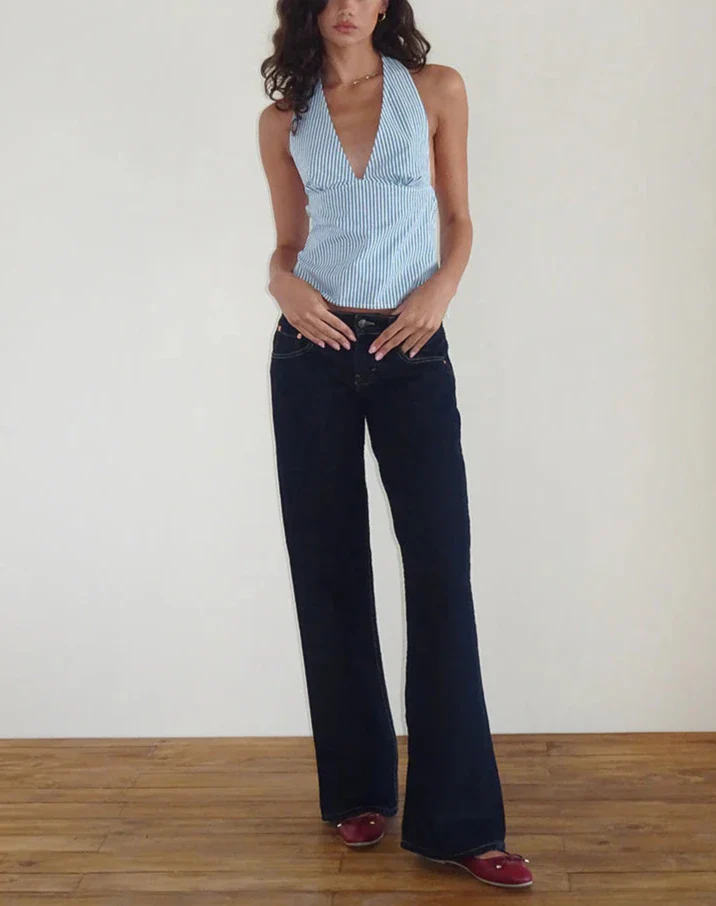 Imara Top in Blue Stripes - Image 2