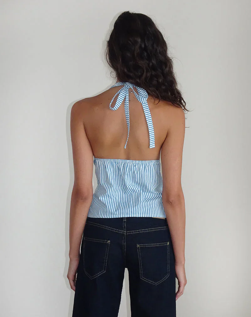 Imara Top in Blue Stripes - Image 3