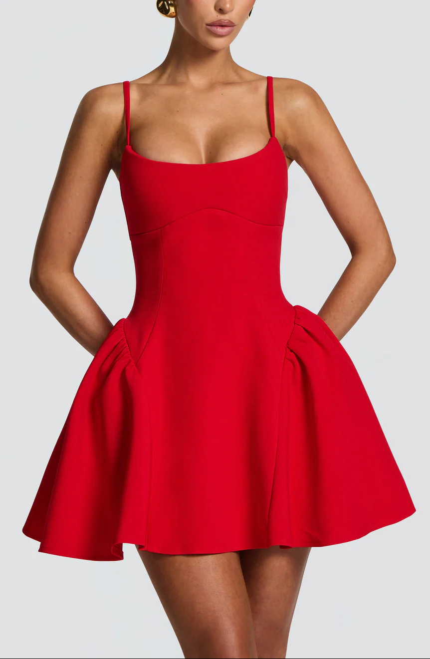 Isabella Mini Dress Red - Image 4