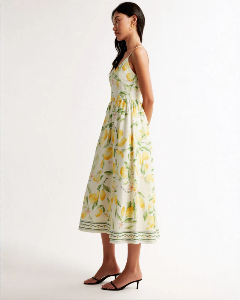 Isina Strappy dress MIDI DRESS LemonFloralprint - Image 3