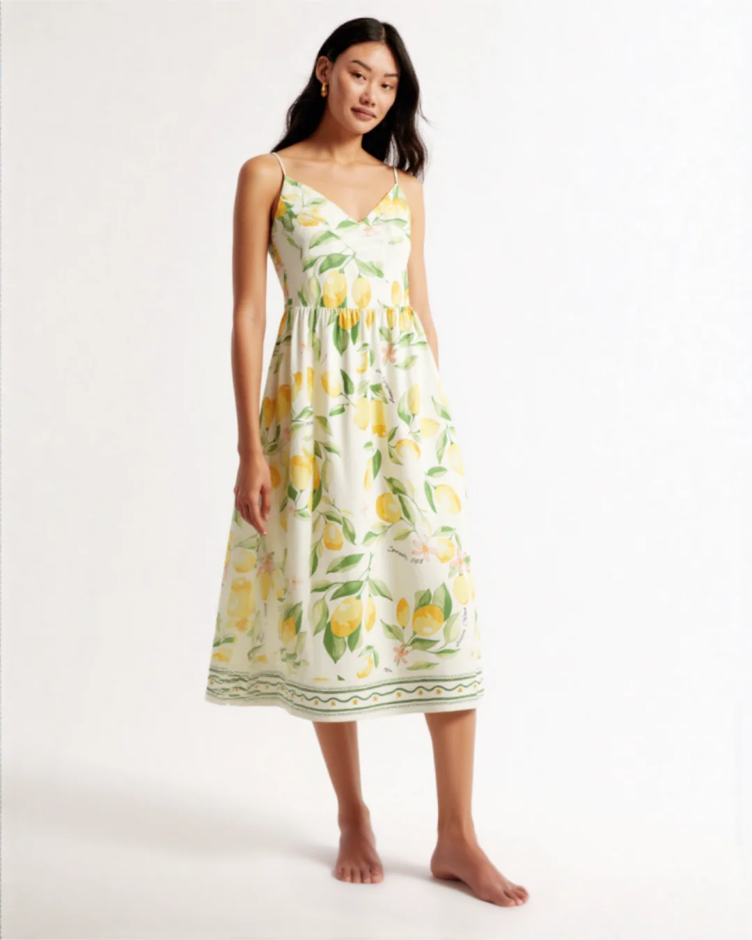 Isina Strappy dress MIDI DRESS LemonFloralprint - Image 2