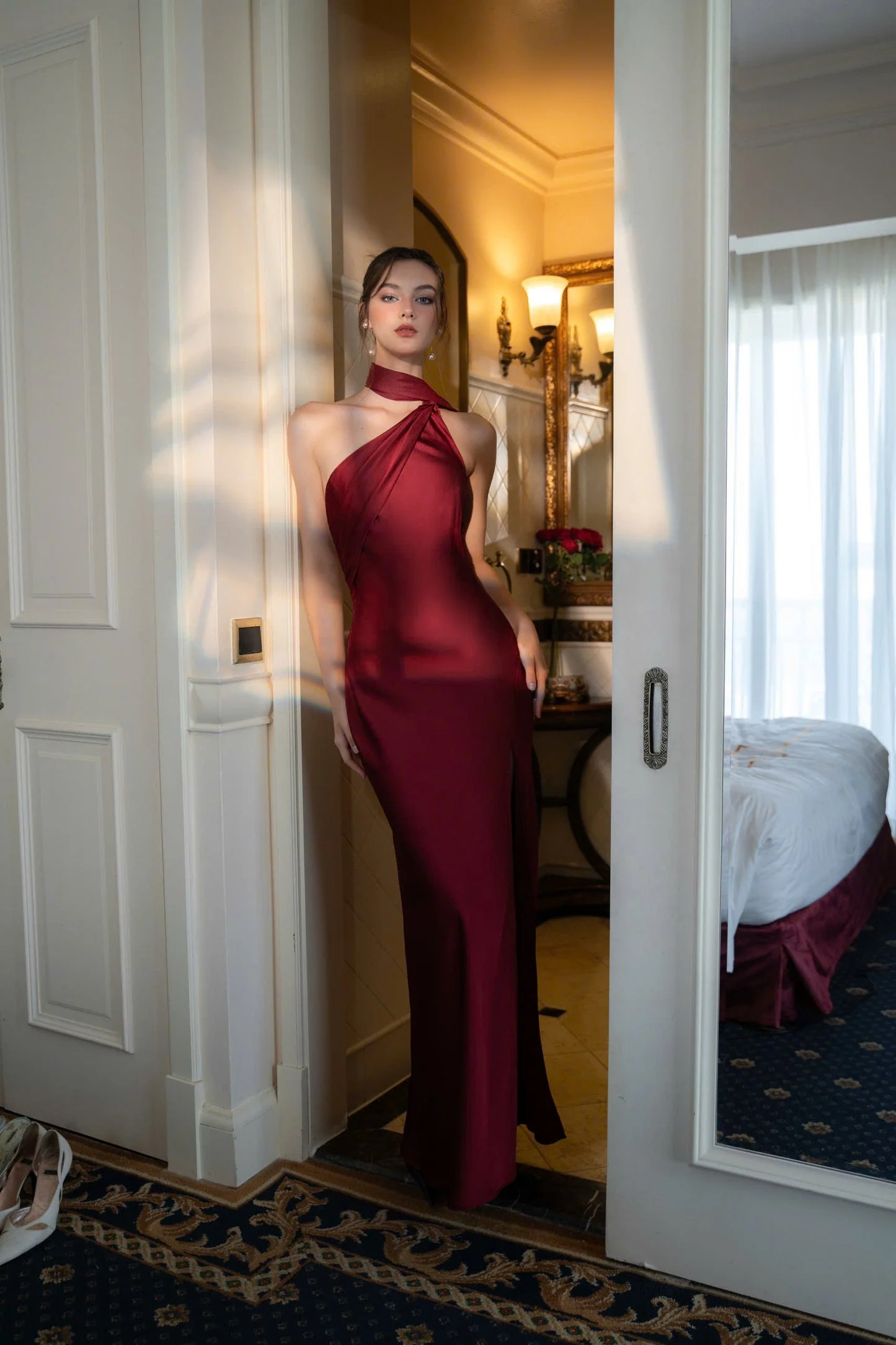 Isis Satin Gown in Navyblue - Image 13
