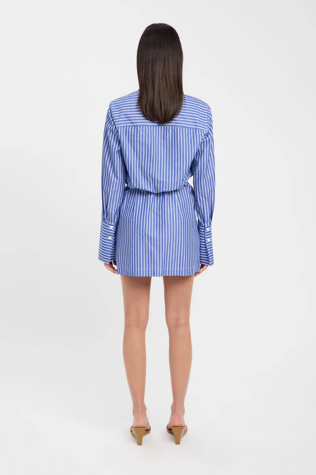 Jemina Shirt Dress in Blue - Image 3