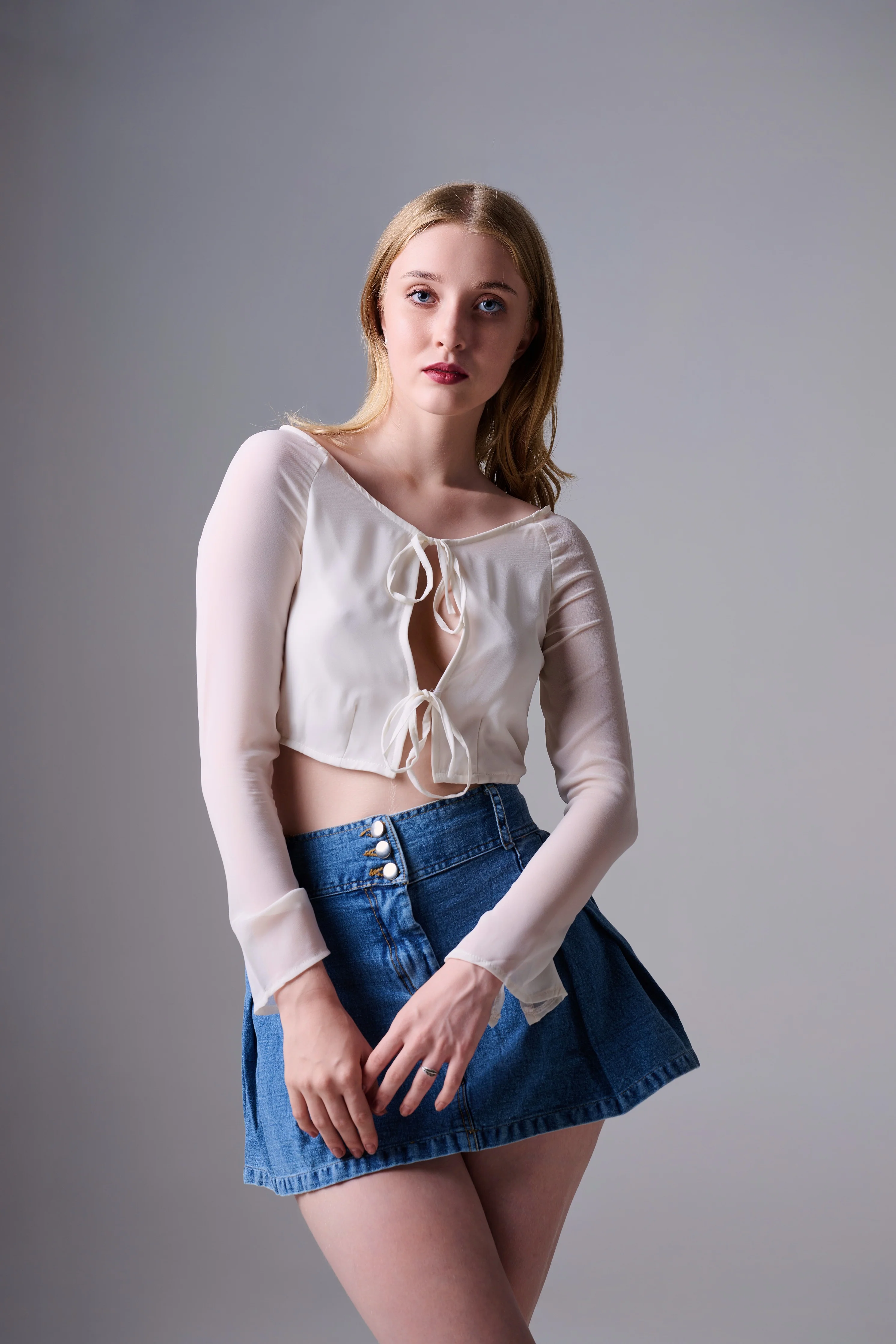 'KARMA' FLARED SLEEVES TIE TOP - Image 4