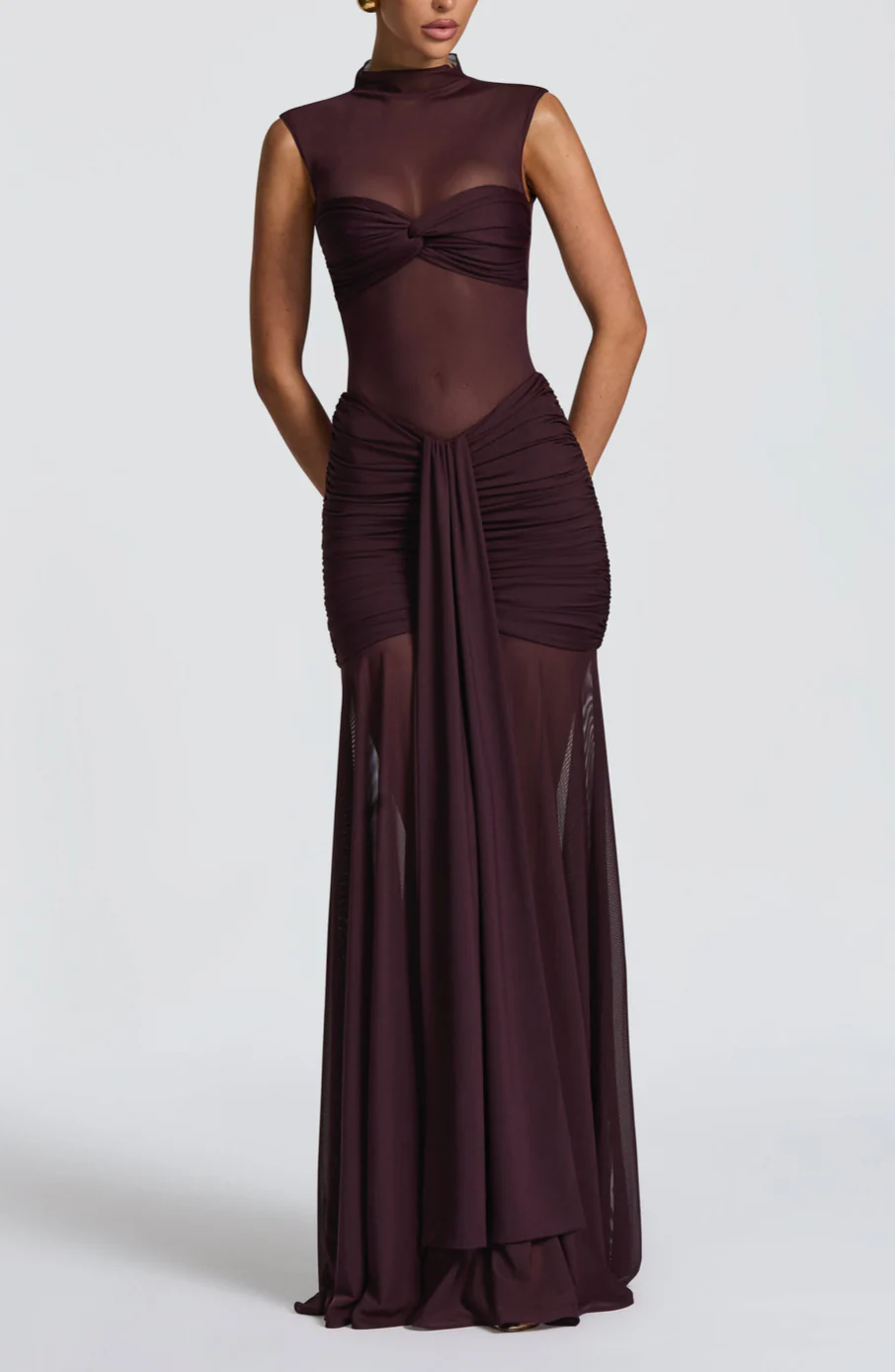 Katerina Mesh Bodysuit-Maxi skirt Set - Image 4
