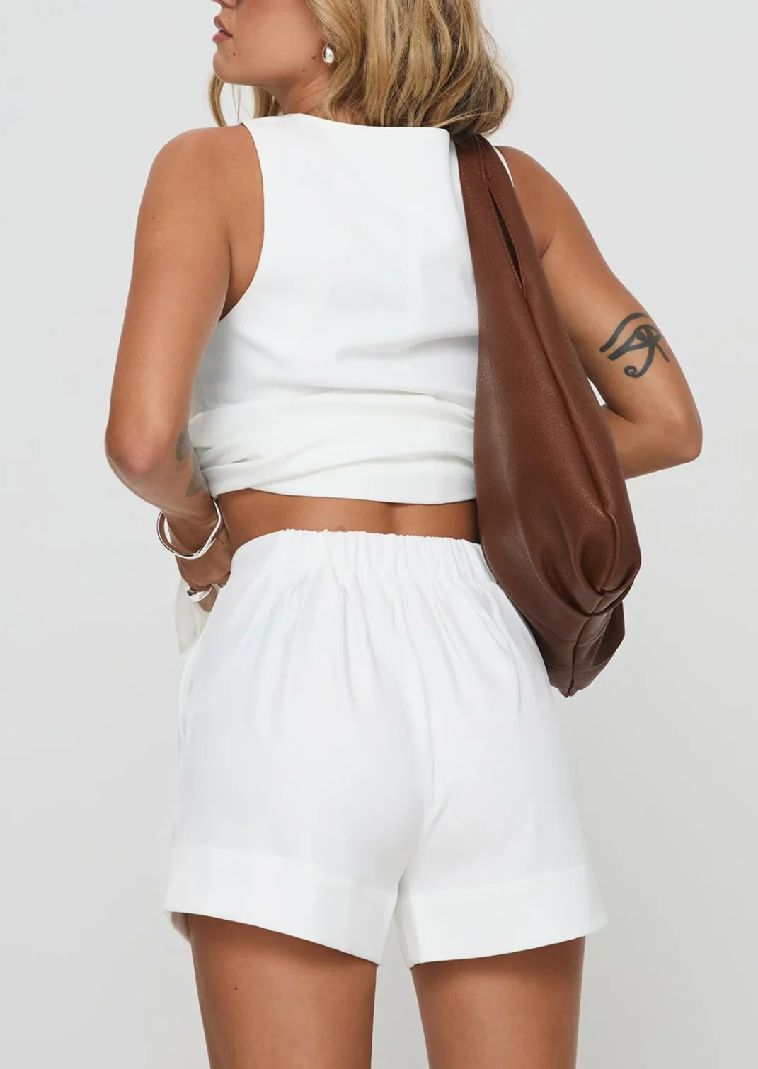 KATYA LINEN BLEND CO ORD SET IN WHITE - Image 6