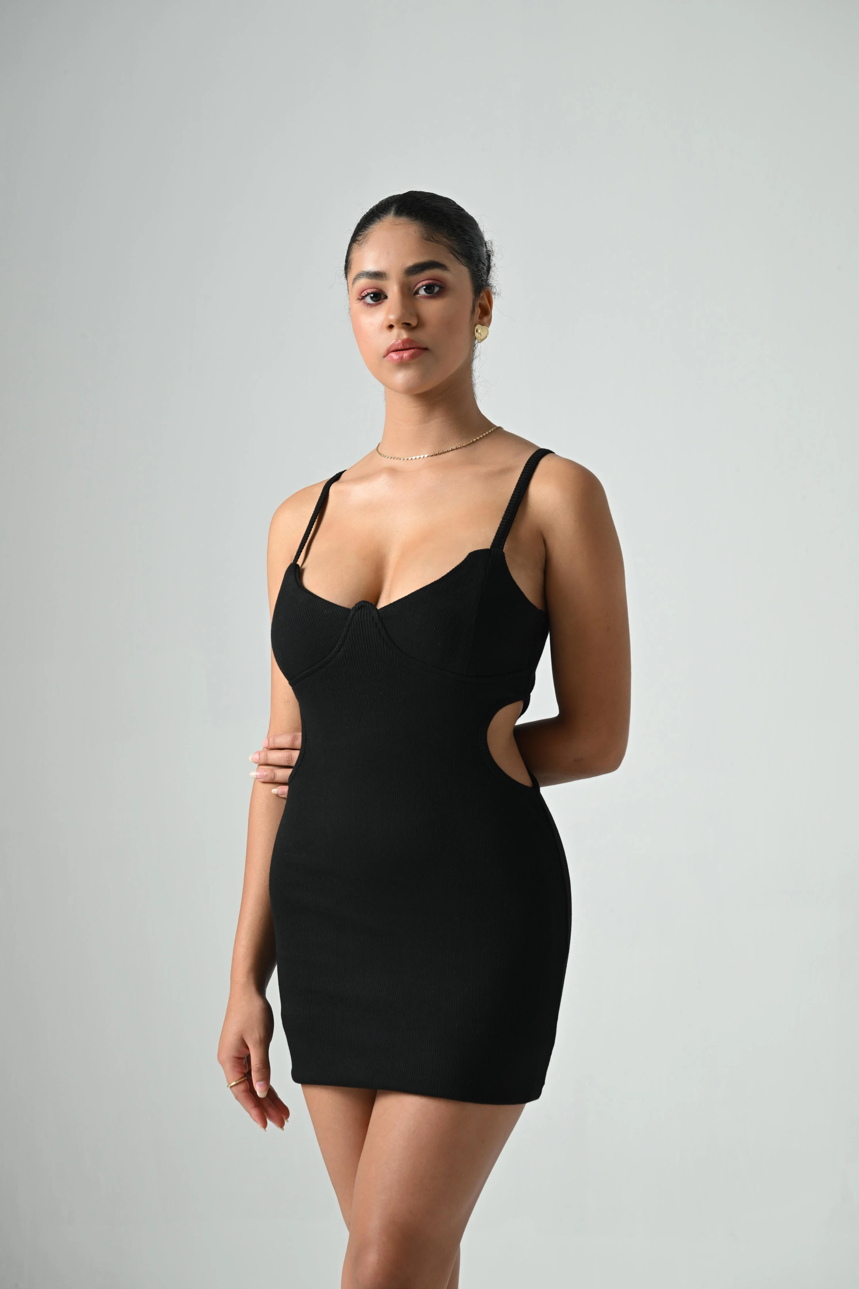 KHLOE CUT OUT PENCIL DRESS in White - Image 2