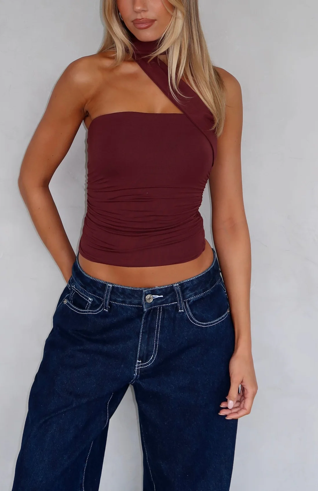 Kristina Bandeau Top Brown