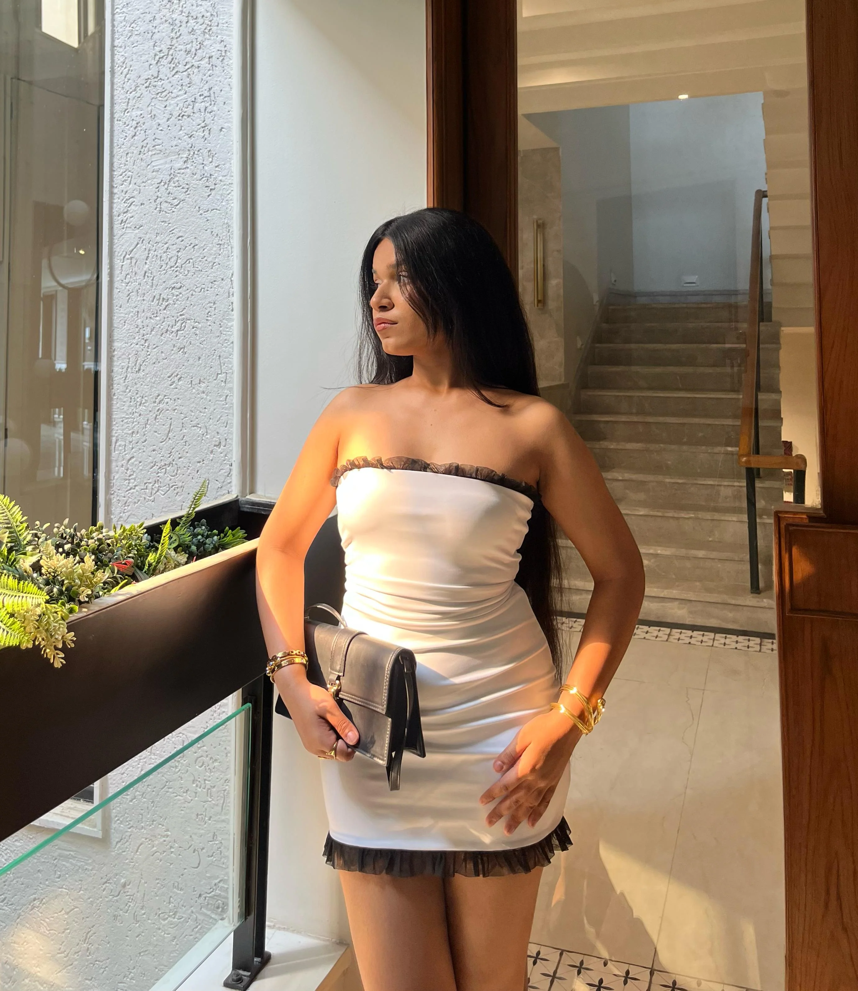 Larisa Mini Dress in Ivory - Image 4