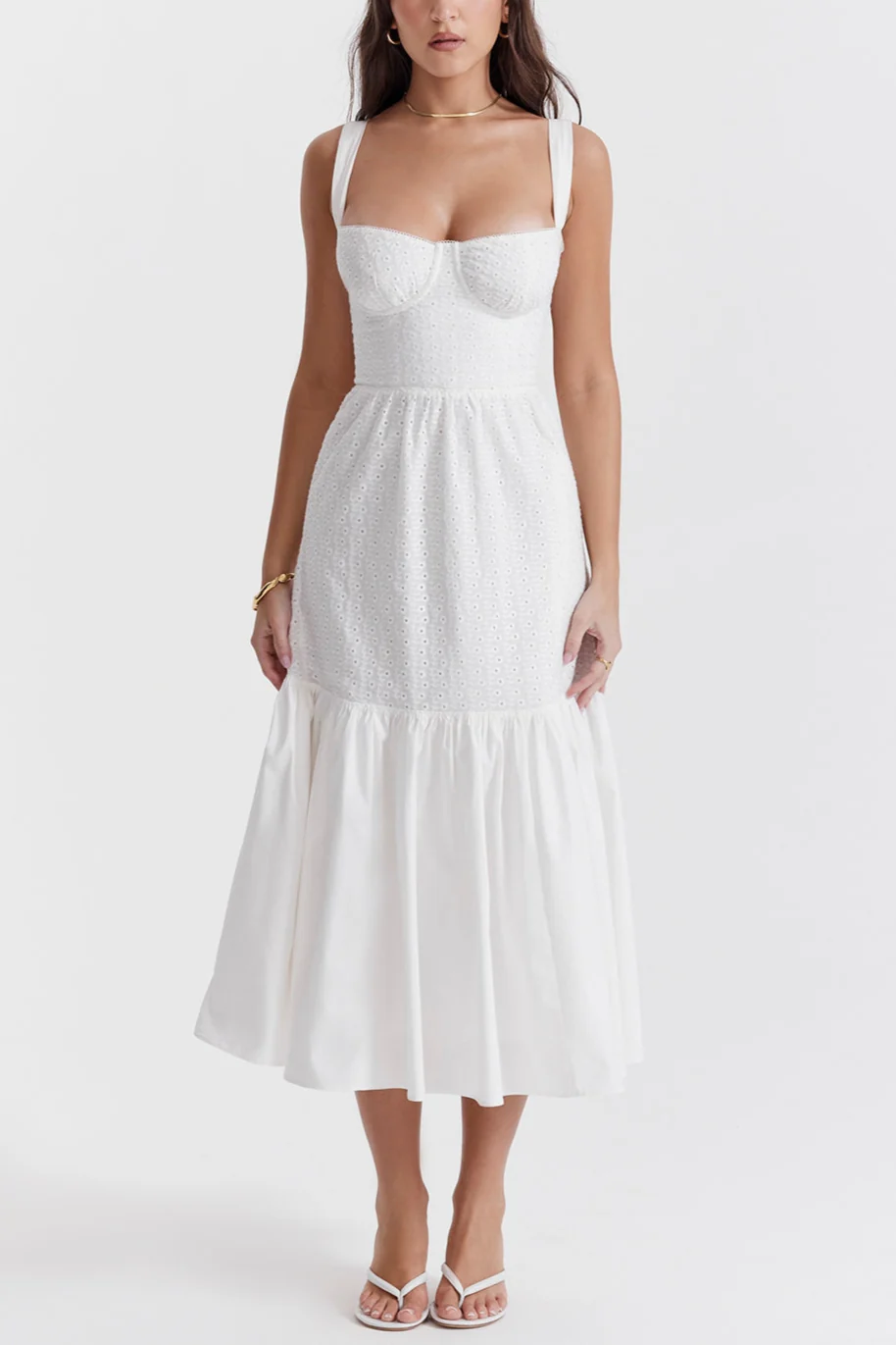 Lariska white broderie anglaise midi sundress - Image 3
