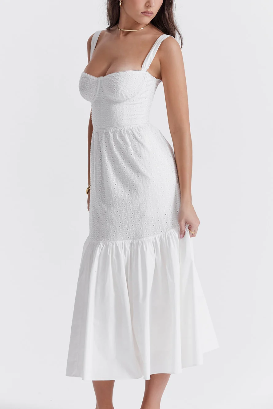 Lariska white broderie anglaise midi sundress - Image 4