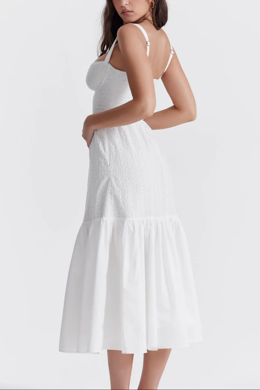 Lariska white broderie anglaise midi sundress - Image 7