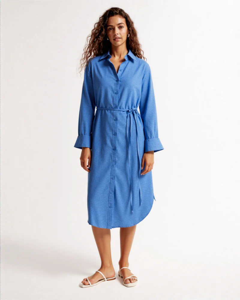 Luira Linen-blend shirt midi dress - Image 6