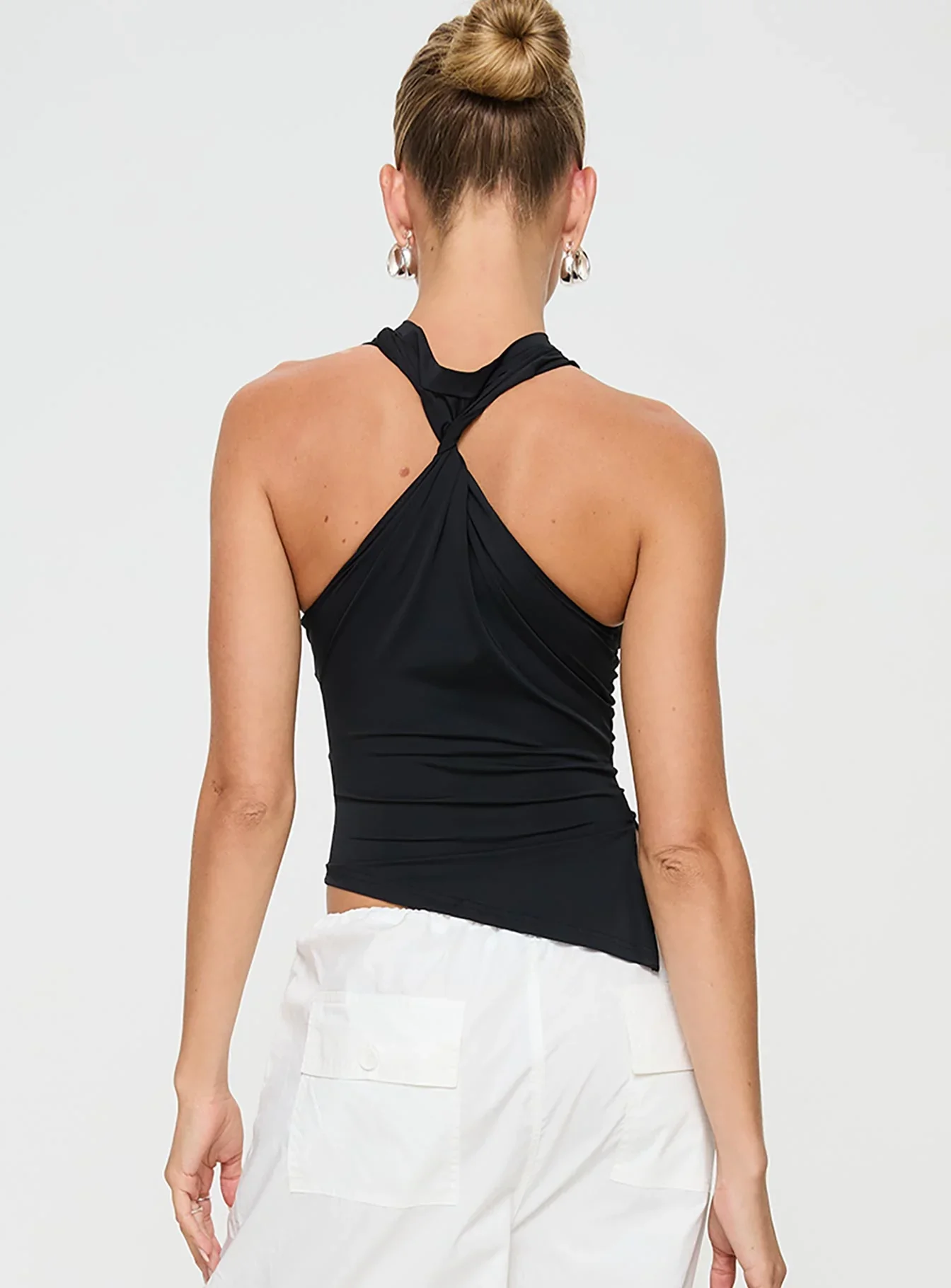Liora twisted back top in black - Image 3