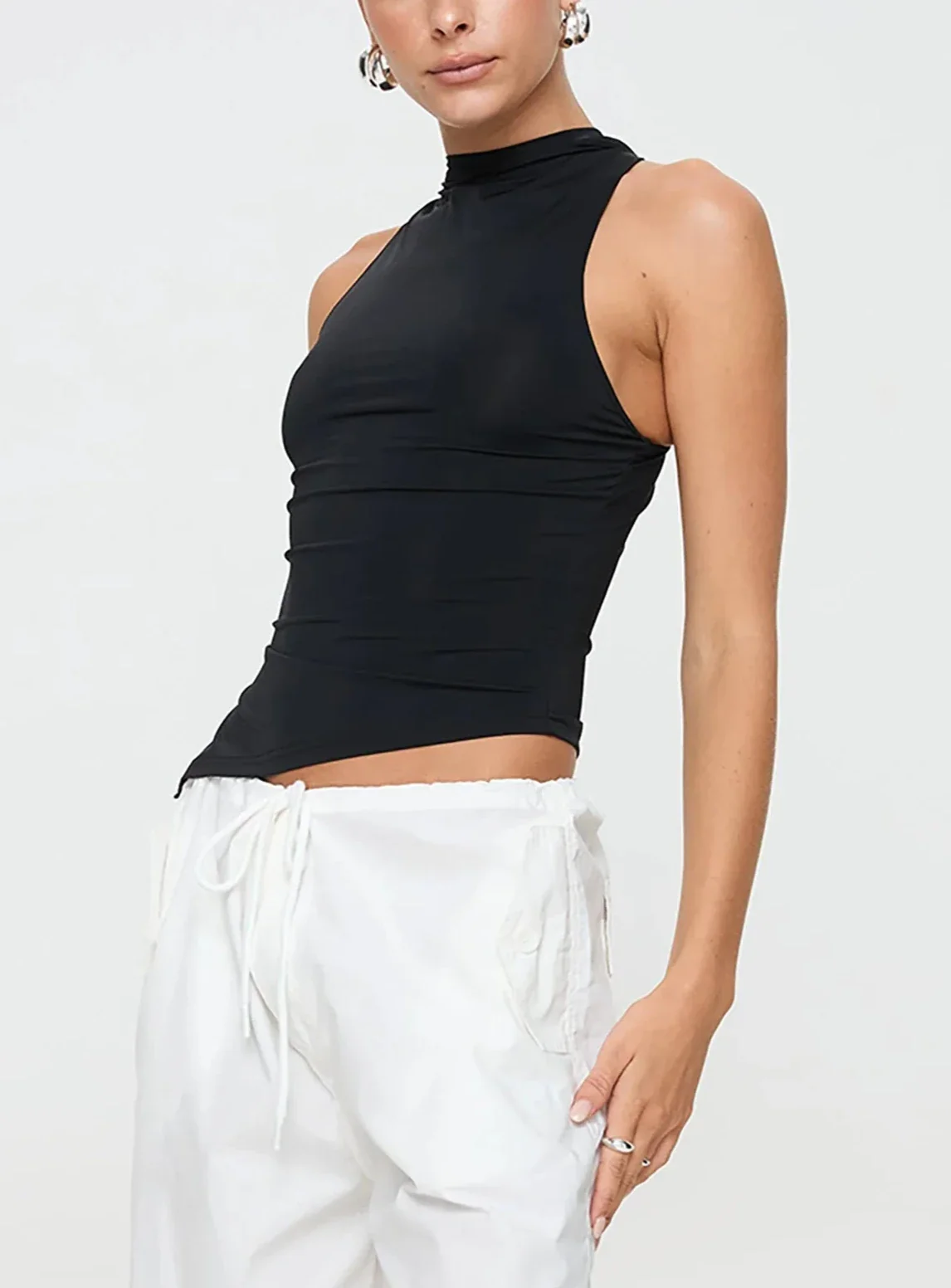 Liora twisted back top in black - Image 8