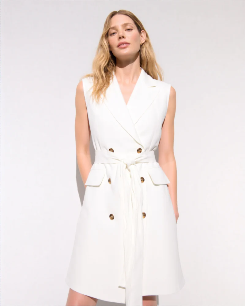 Lyana Linen-blend blazer Mini dress in white - Image 2