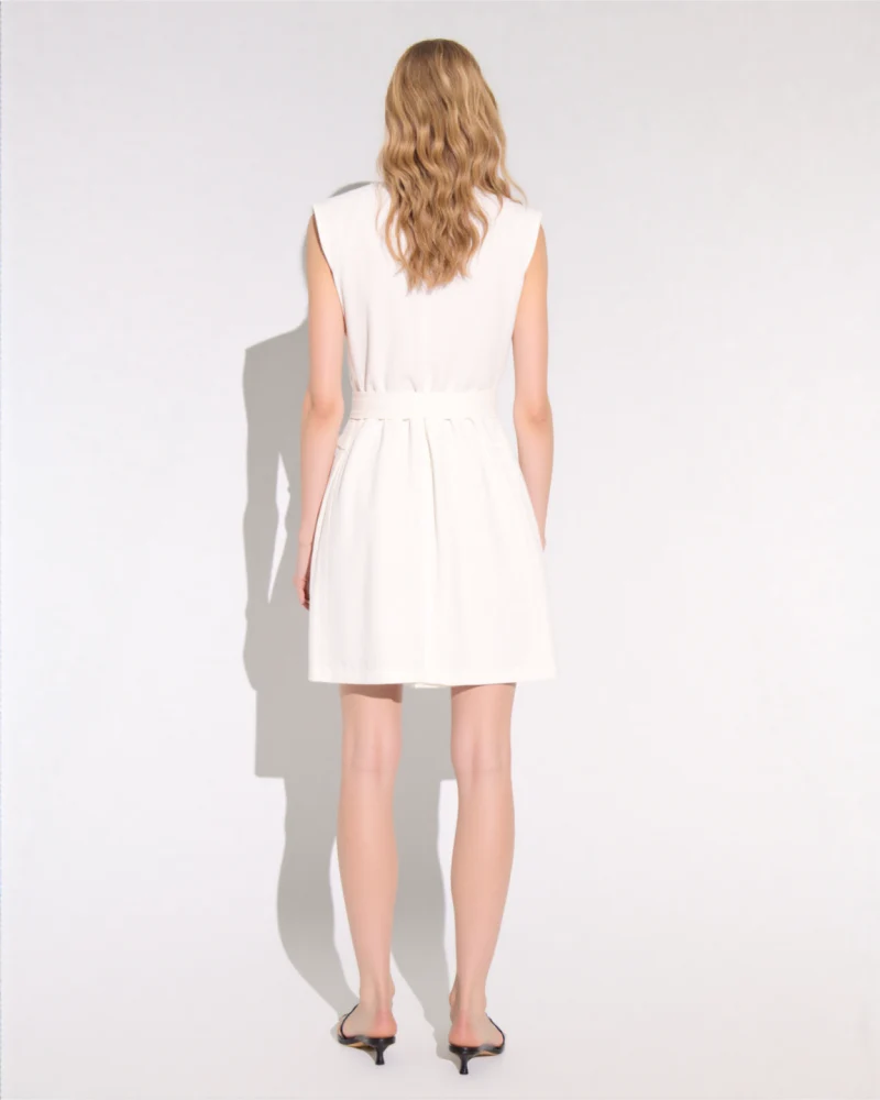 Lyana Linen-blend blazer Mini dress in white - Image 6