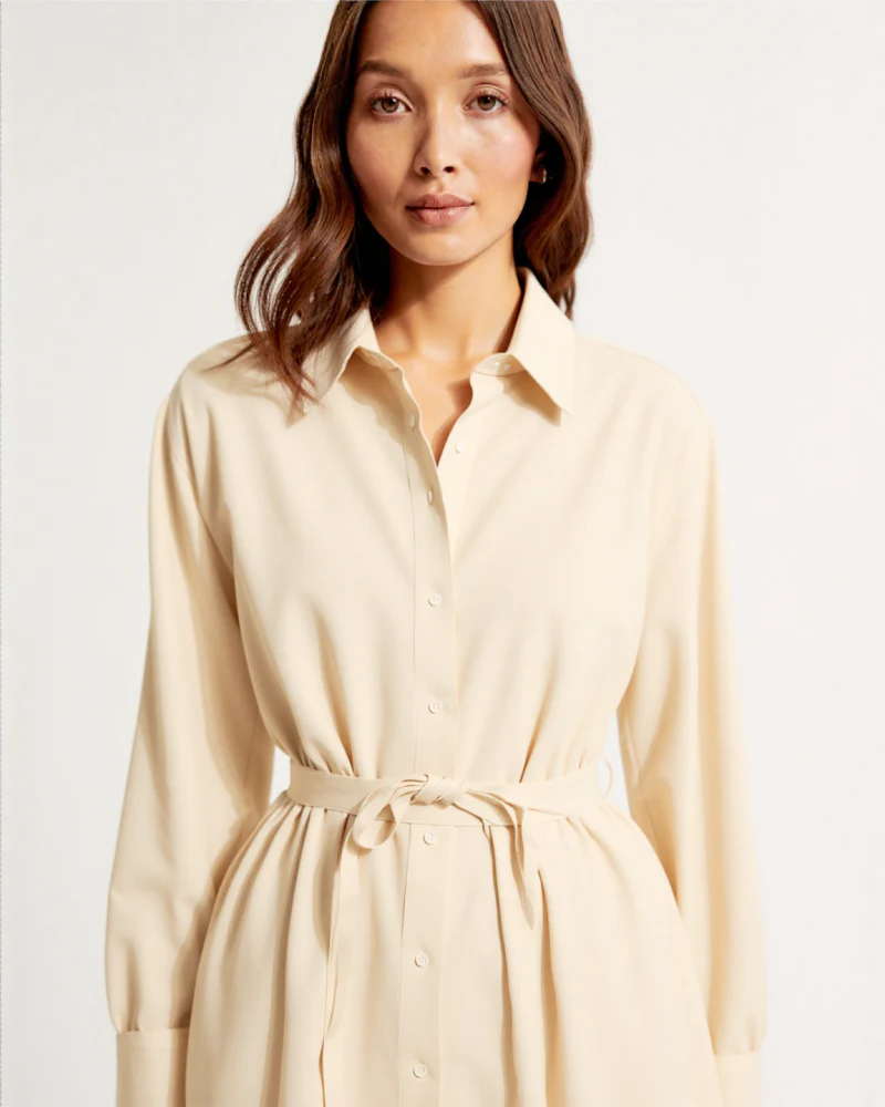 Elora Linen-blend shirt midi dress - Image 3