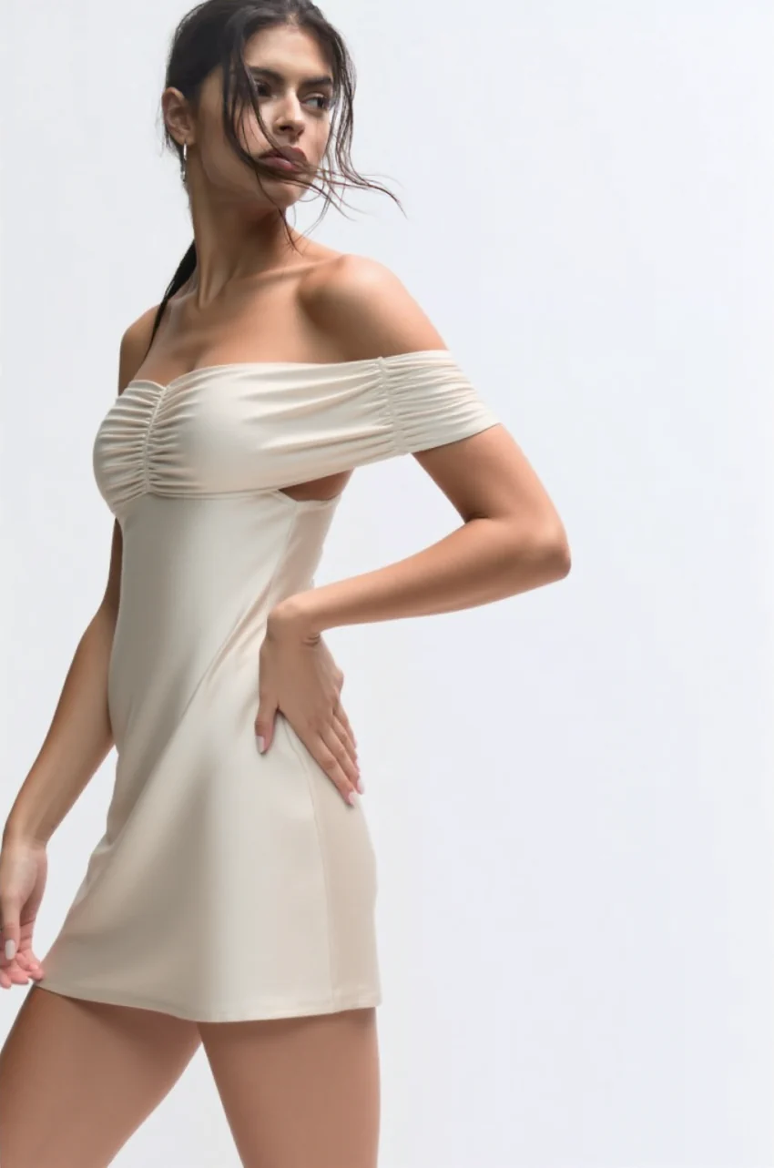 Marais mini dress in Soft Gold