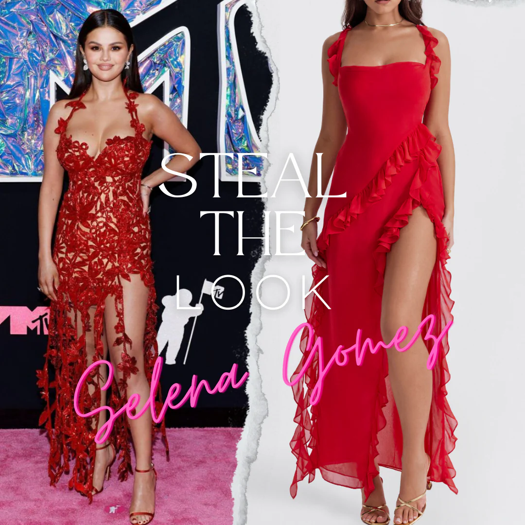 MARCELLA RED RUFFLE MAXI DRESS - Image 2