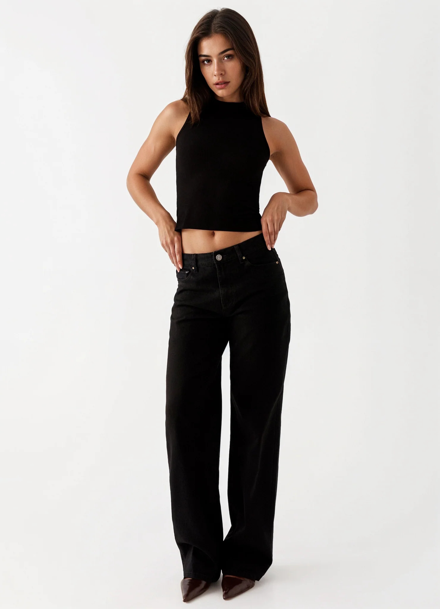Mariyah mid-rise relaxed jeans washed black - Image 3