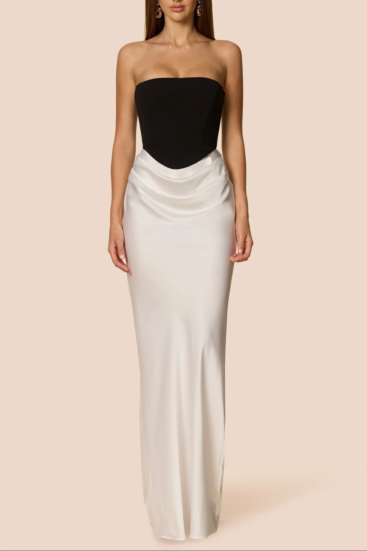 Mary Angela Maxi Gown in Black&White - Image 2