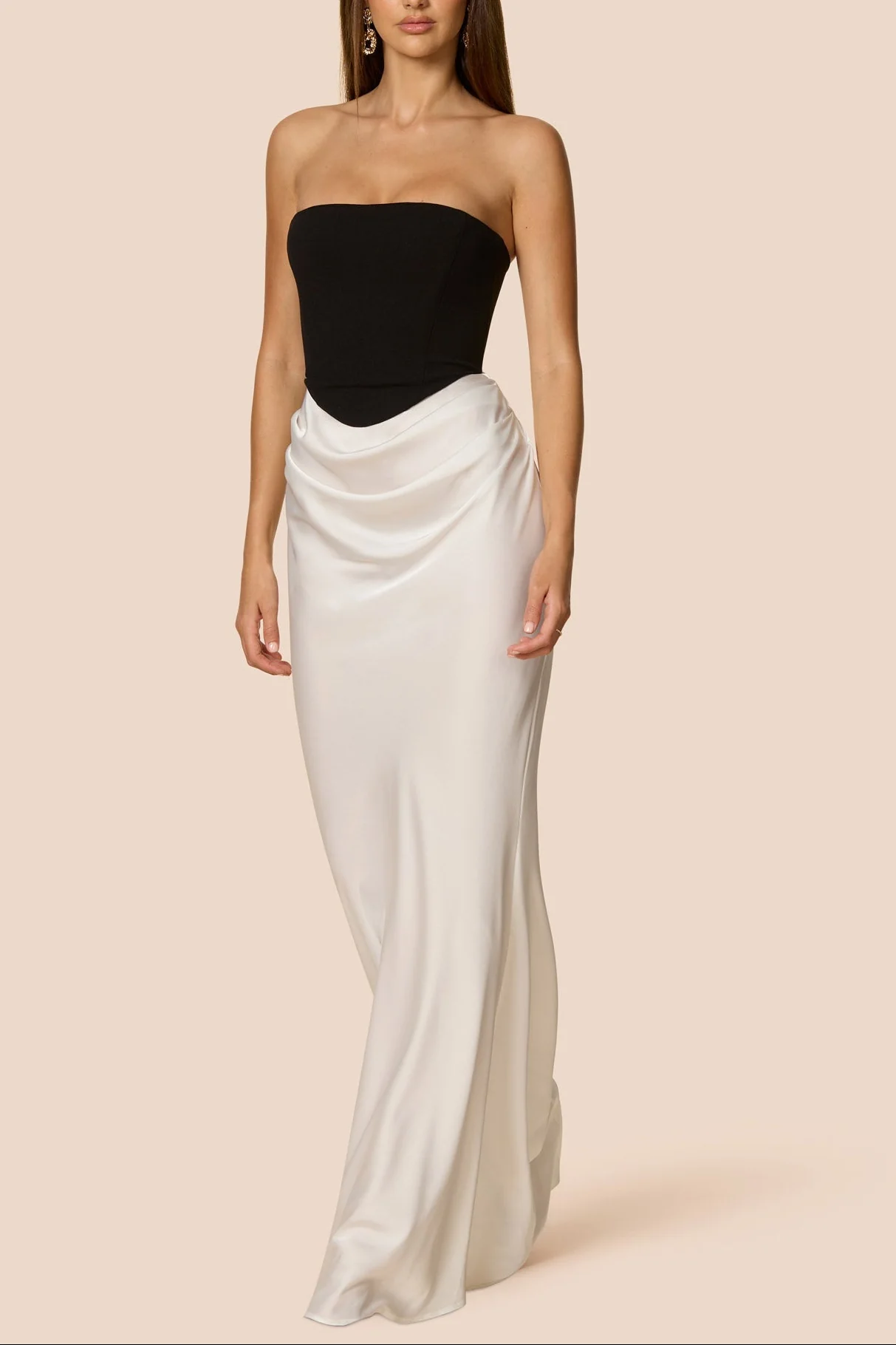 Mary Angela Maxi Gown in Black&White - Image 4