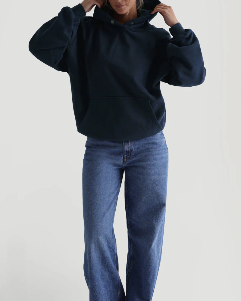 Milana Boyfriend Hoodie in Navy - Image 3